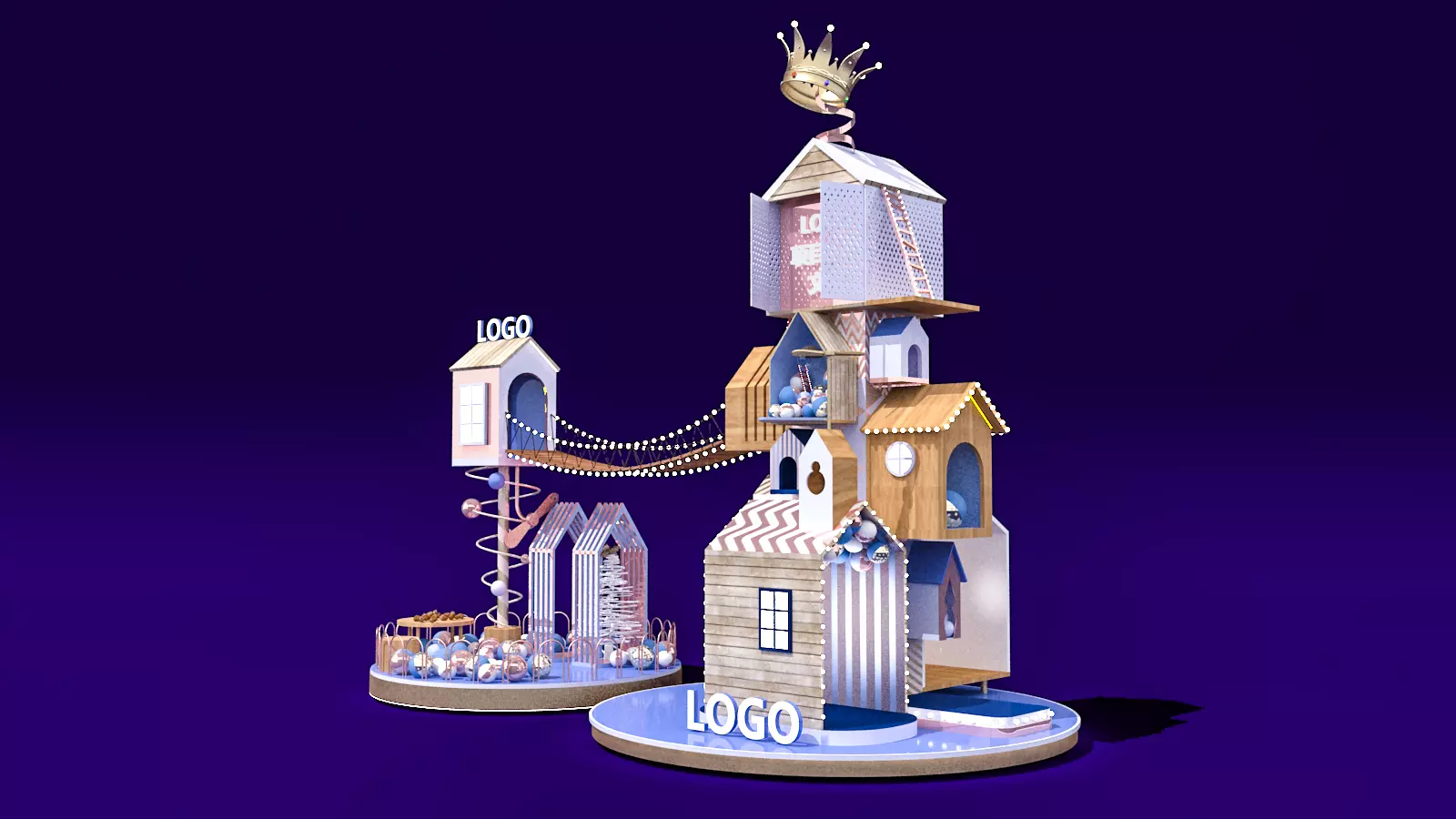 Christmas Christmas arrangement commercial design stage 3D model