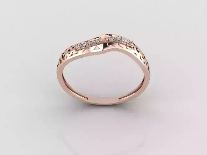 Women Ring Fancy Rings With Stone STL 3DM Render Printable