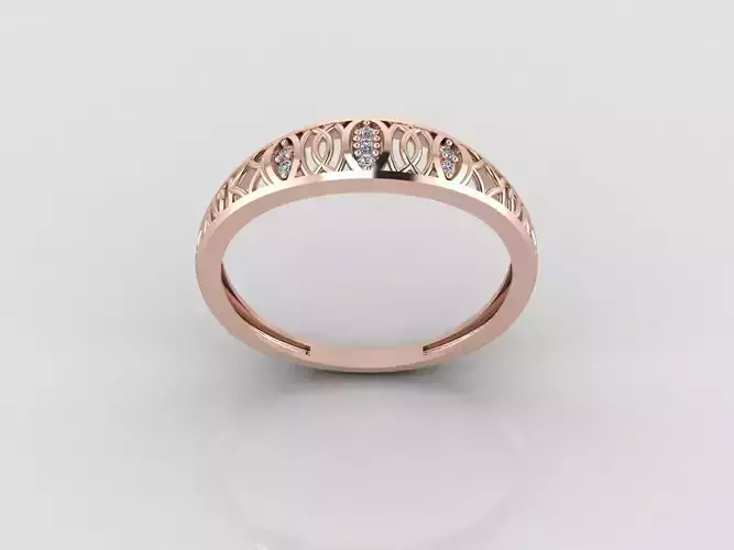 Women Ring Fancy Rings With Stone STL 3DM Render Printable