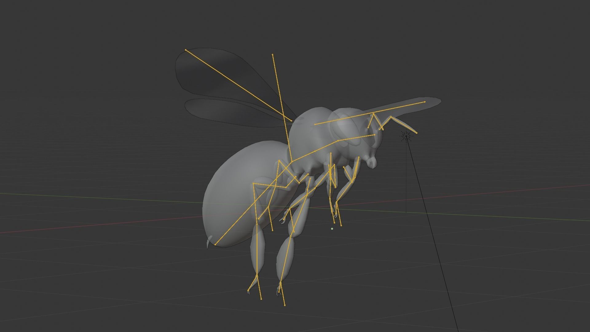Honey bee Low-poly 3D model_24