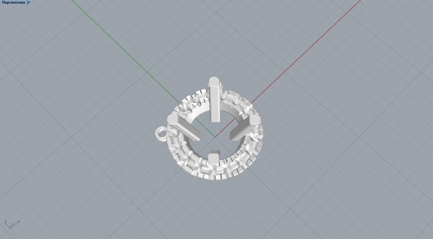 Diamond pendant 3D print model_8