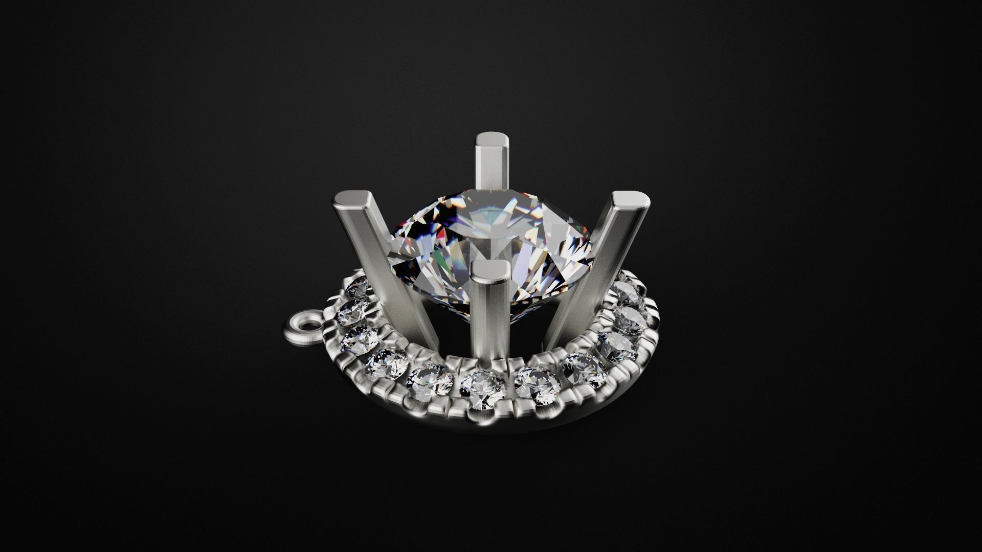 Diamond pendant 3D print model_1