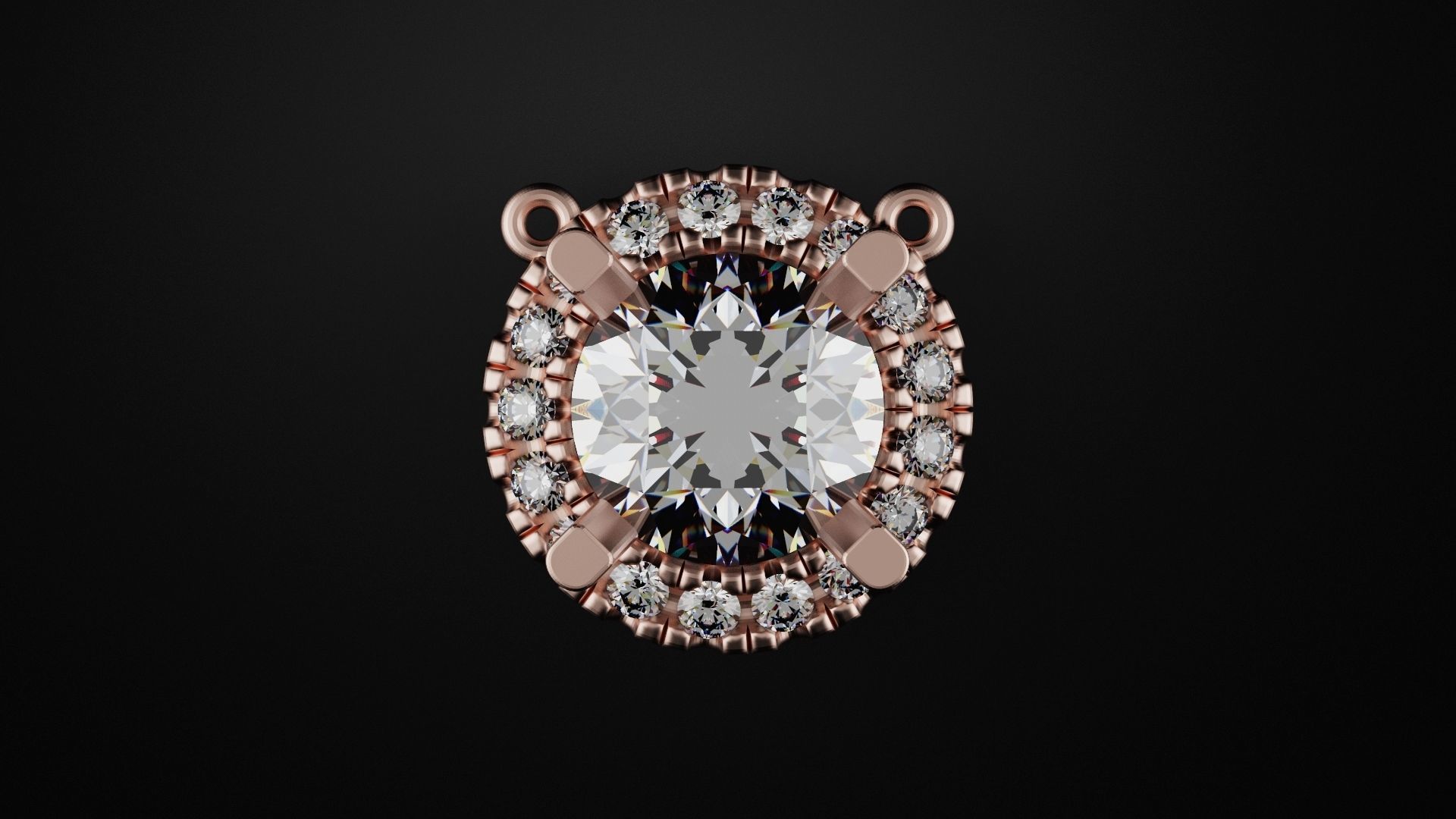 Diamond pendant 3D print model_4