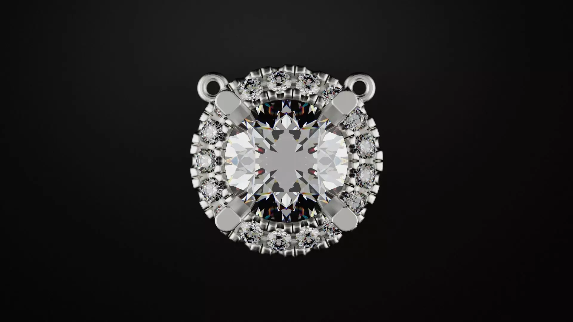 Diamond pendant 3D print model_0