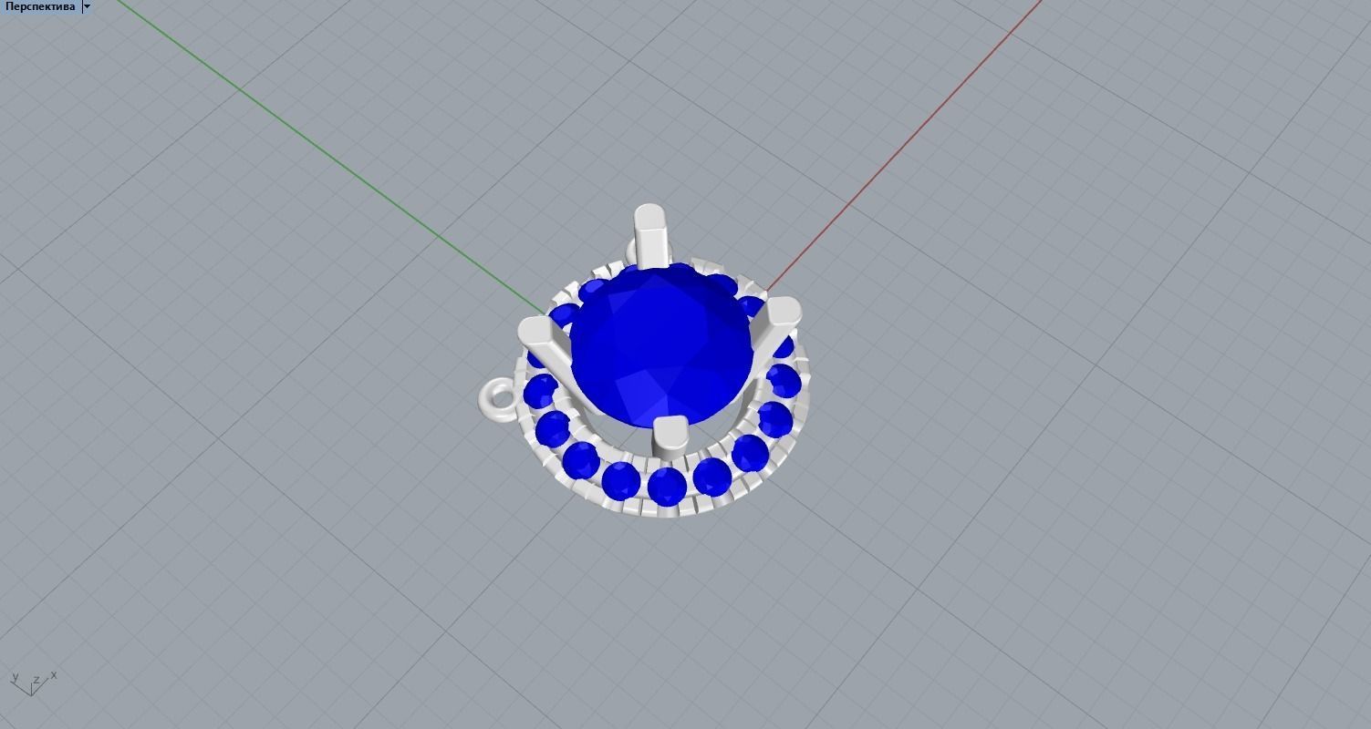 Diamond pendant 3D print model_7