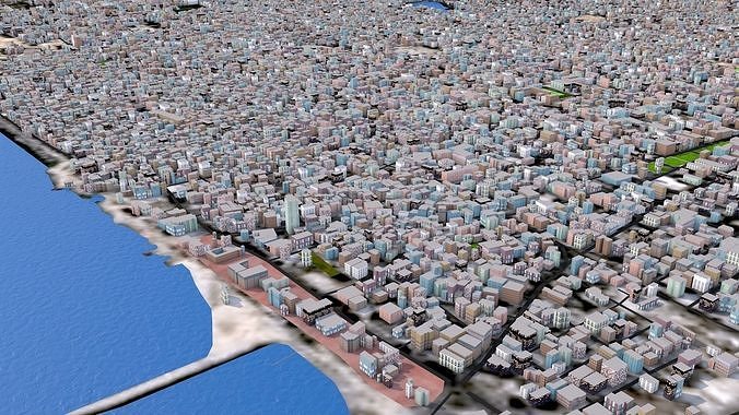 Gaza City 2021 3d model Low-poly 3D model