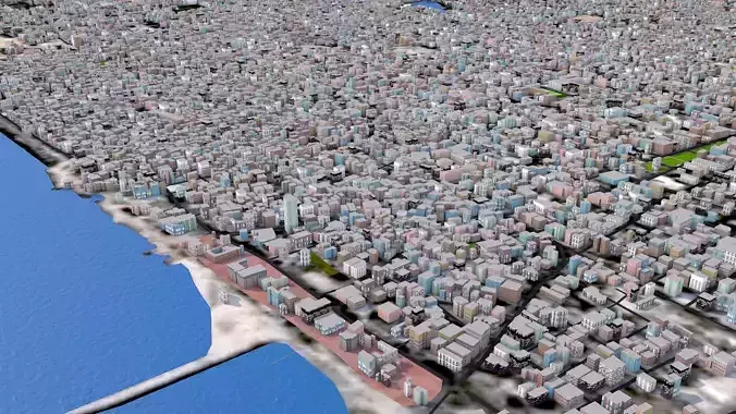 Gaza City 2021 3d model Low-poly 3D model