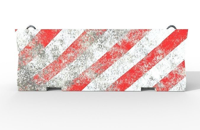 Barier barricade Low-poly 3D model 2