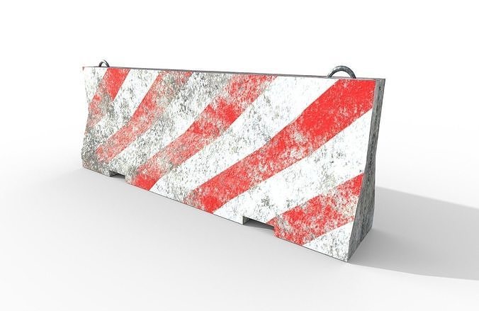 Barier barricade Low-poly 3D model 5
