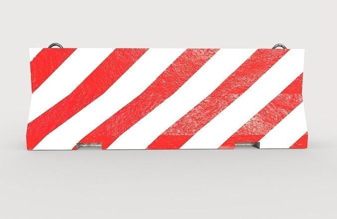 Barier barricade Low-poly 3D model 7