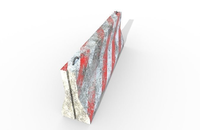 Barier barricade Low-poly 3D model 4