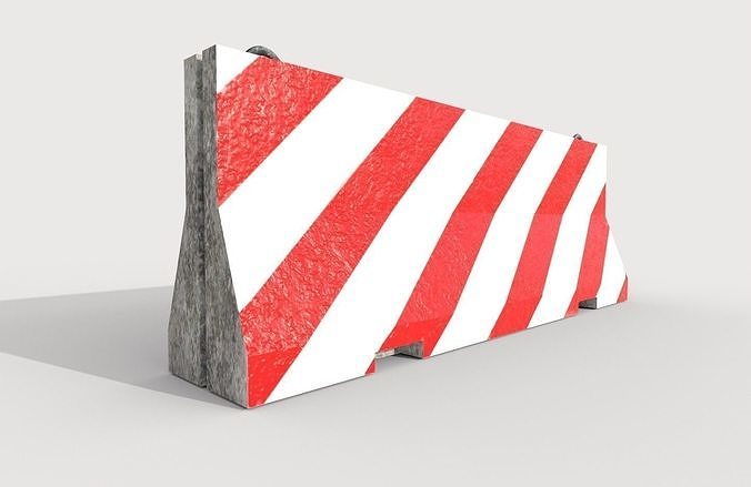 Barier barricade Low-poly 3D model 6