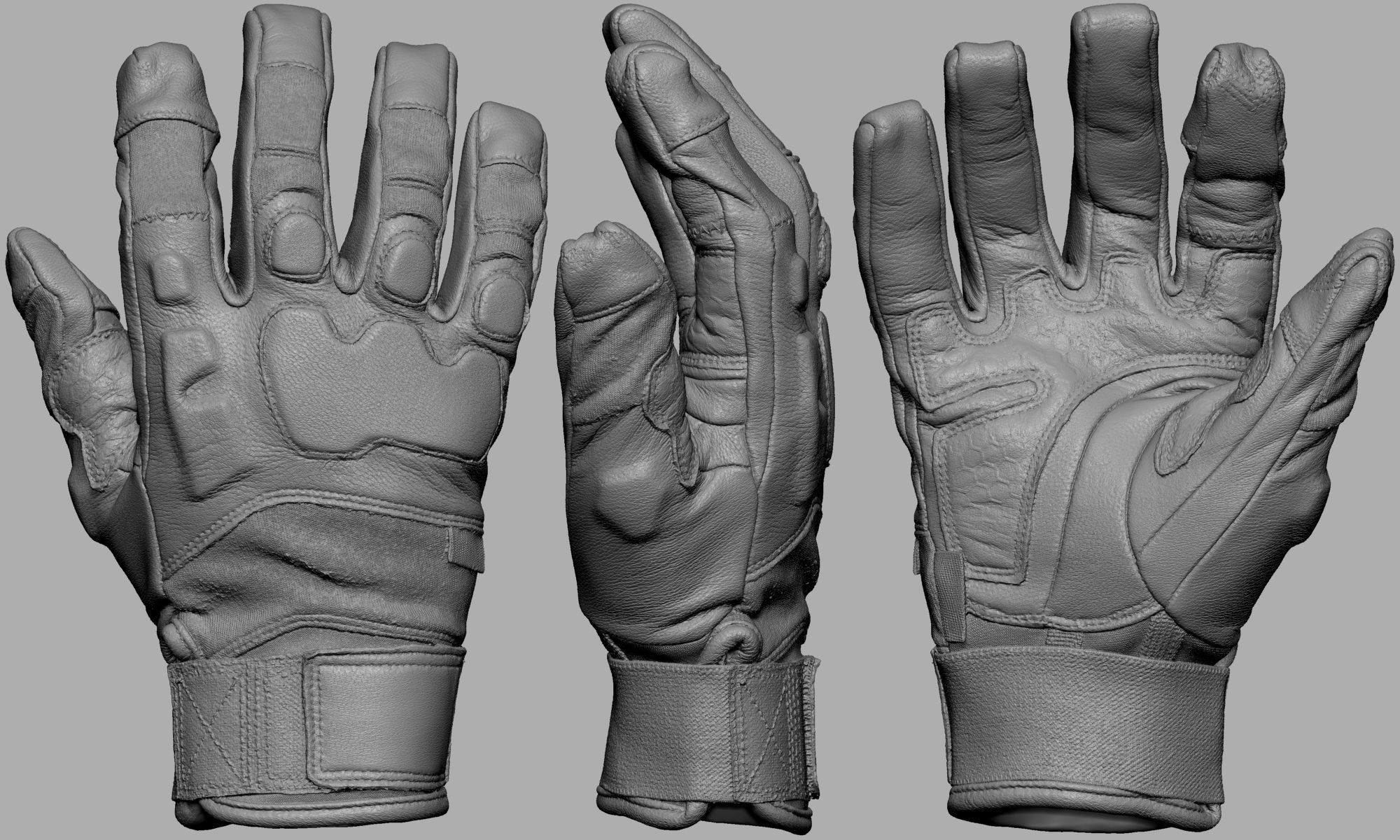 Tactical Gloves 014 Low-poly 3D model_9