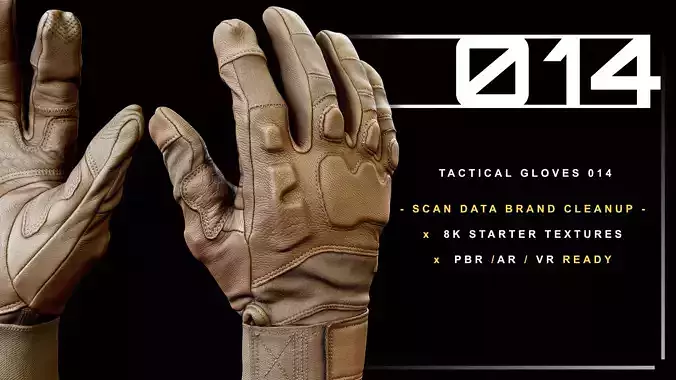 Tactical Gloves 014 Low-poly 3D model Tactical Gloves 014 Low-poly 3D model