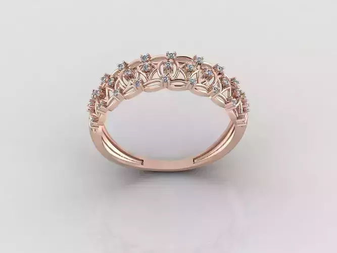 Women Ring Fancy Rings With Stone STL 3DM Render Printable