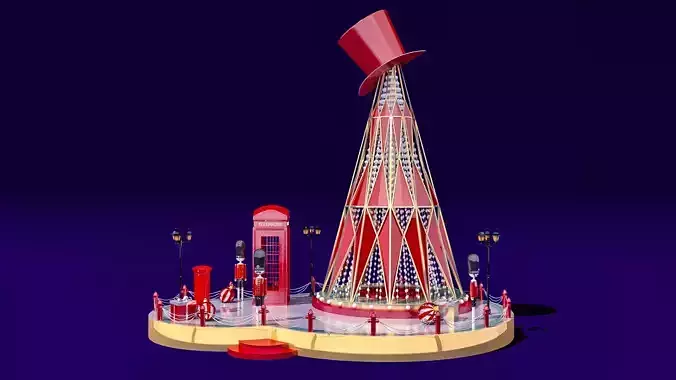 British Christmas tree  3D model