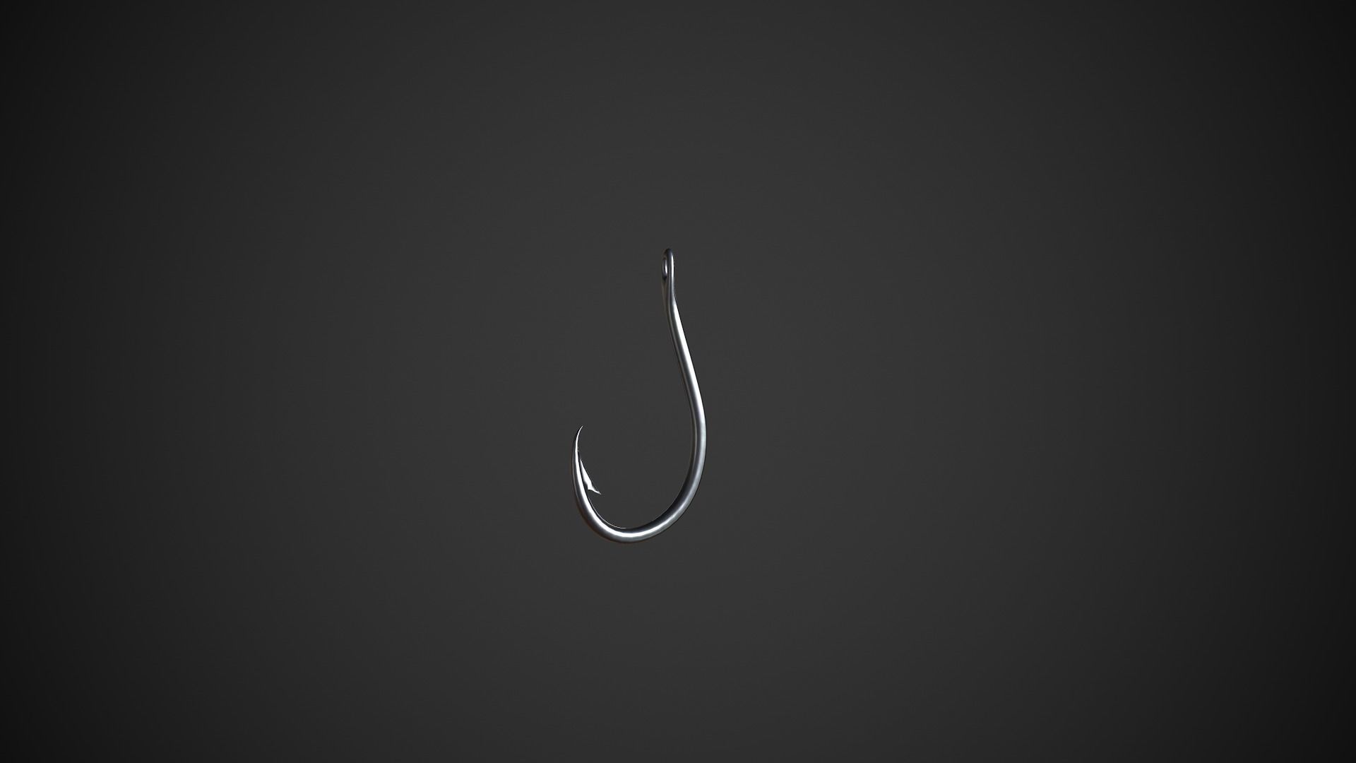 Fishing Hook Low-poly 3D model_4