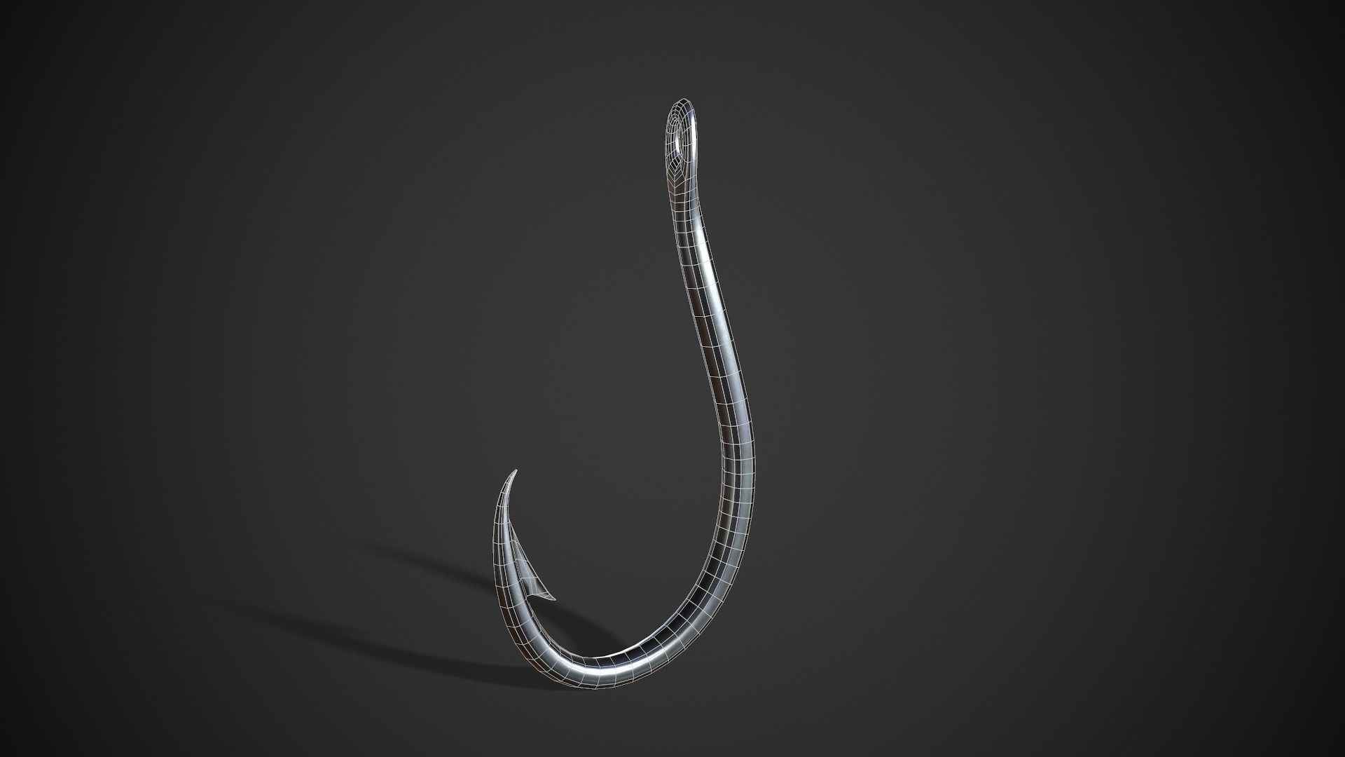 Fishing Hook Low-poly 3D model_6
