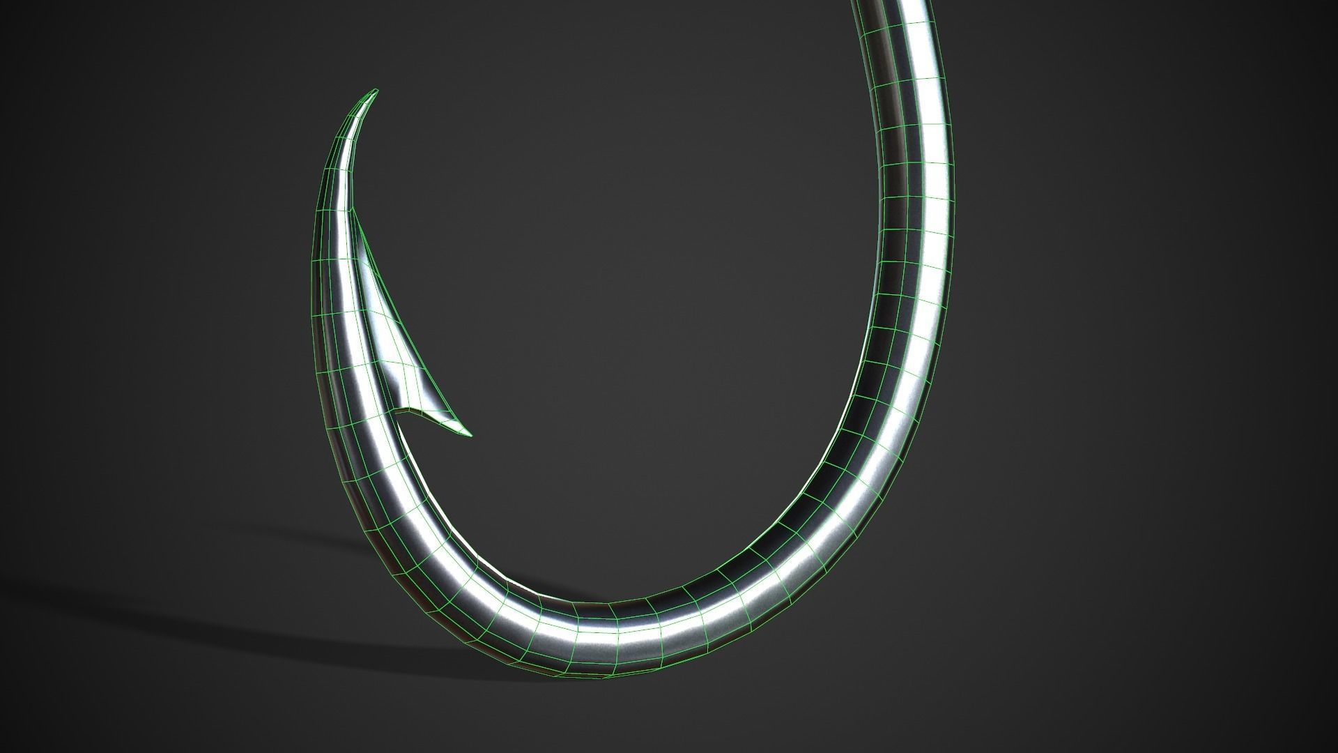 Fishing Hook Low-poly 3D model_7