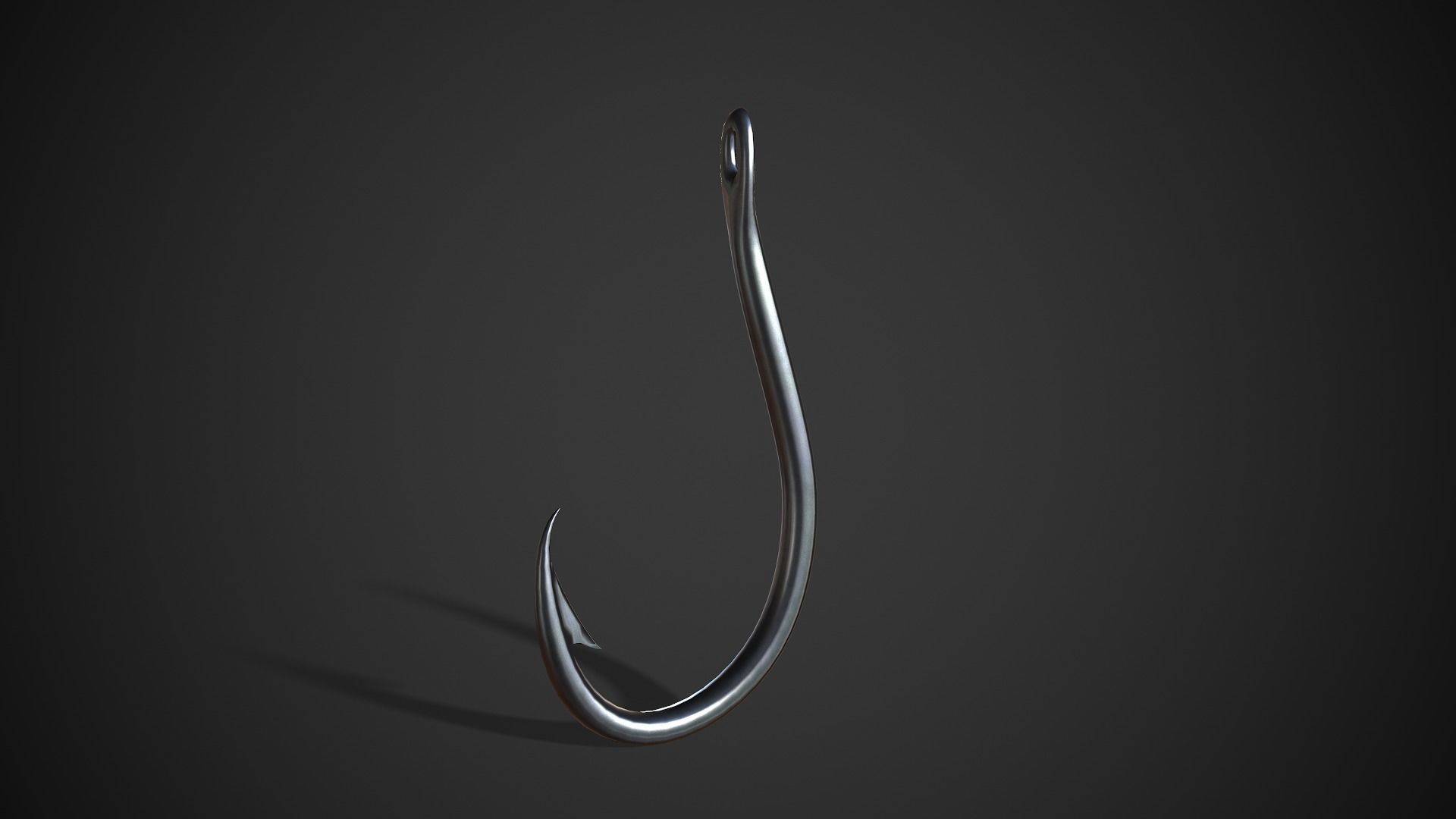 Fishing Hook Low-poly 3D model_5