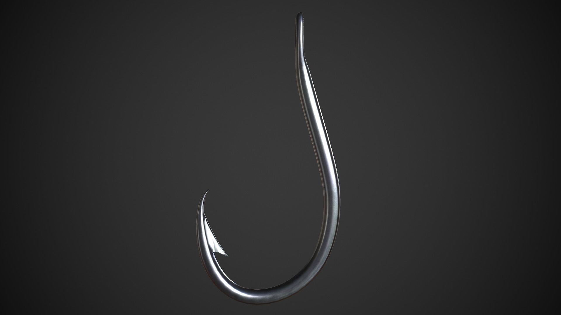 Fishing Hook Low-poly 3D model_3