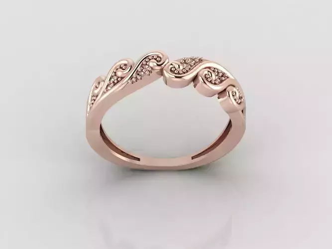 Women Ring Fancy Rings With Stone STL 3DM Render Printable 3D print model