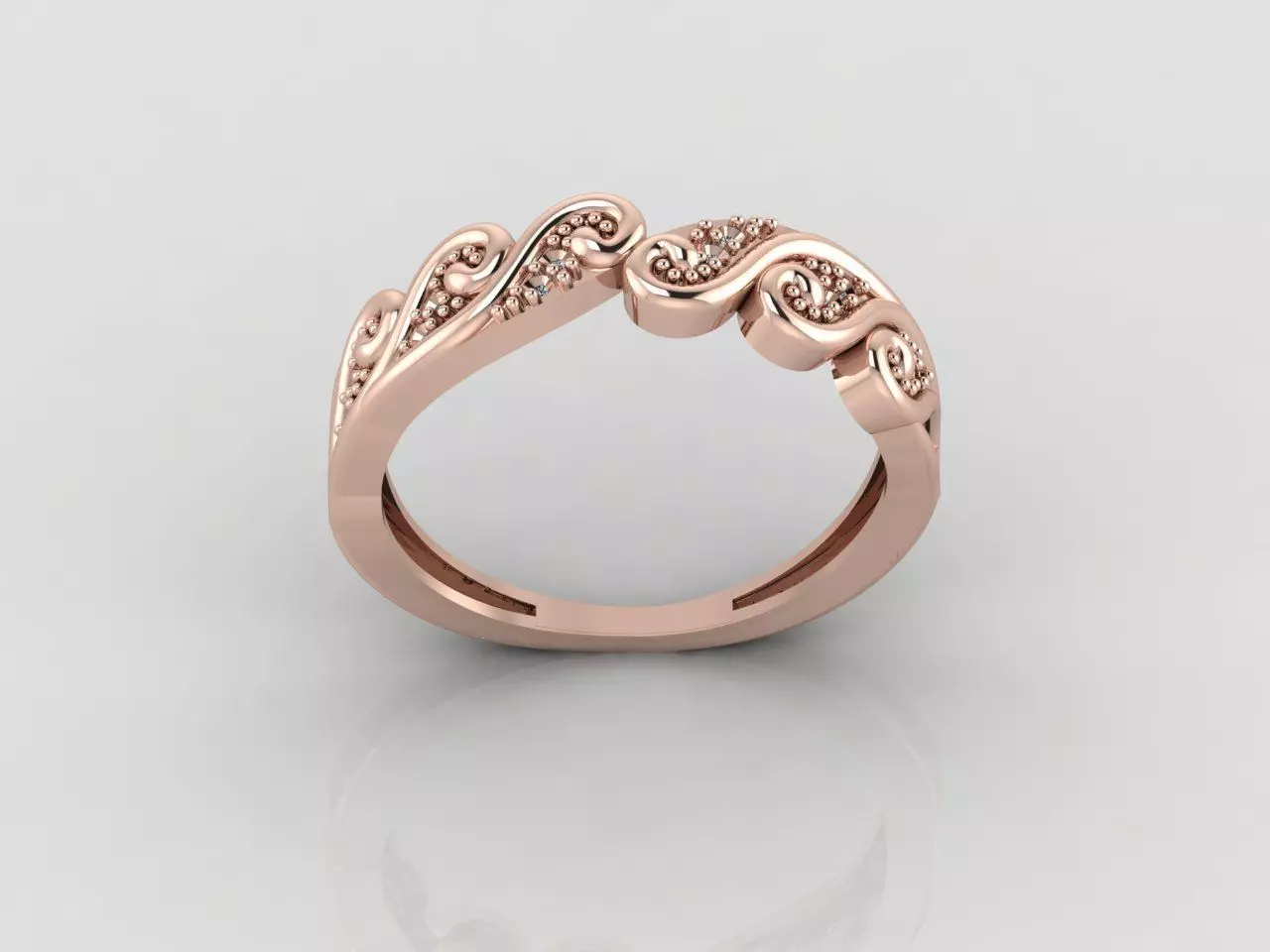 Women Ring Fancy Rings With Stone STL 3DM Render Printable 3D print model_0