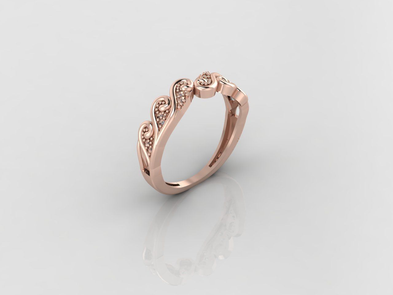 Women Ring Fancy Rings With Stone STL 3DM Render Printable 3D print model_1