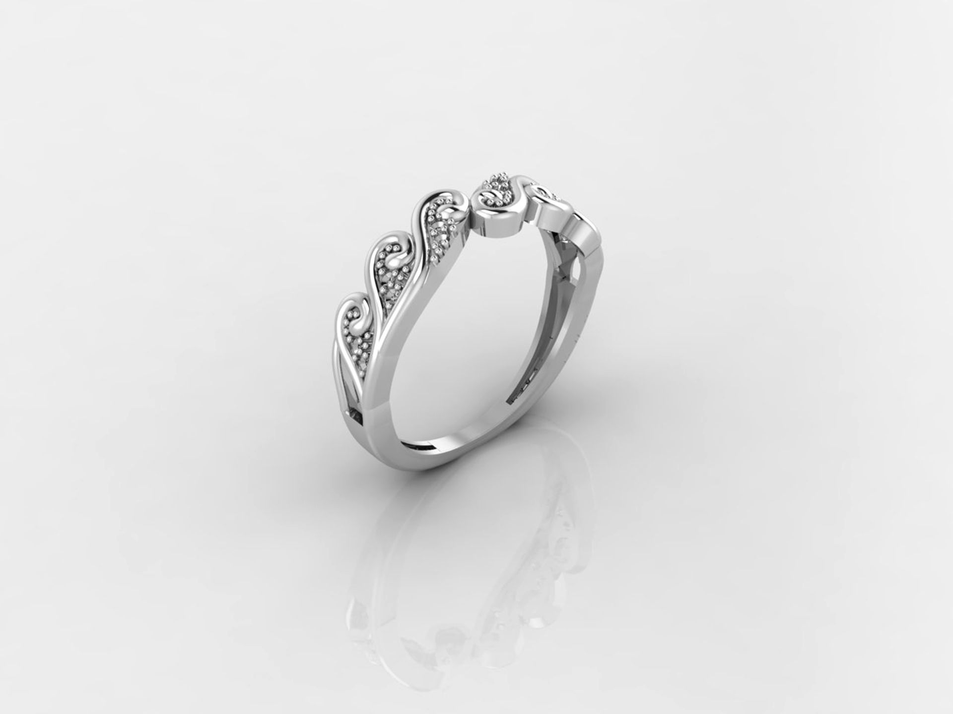 Women Ring Fancy Rings With Stone STL 3DM Render Printable 3D print model_4