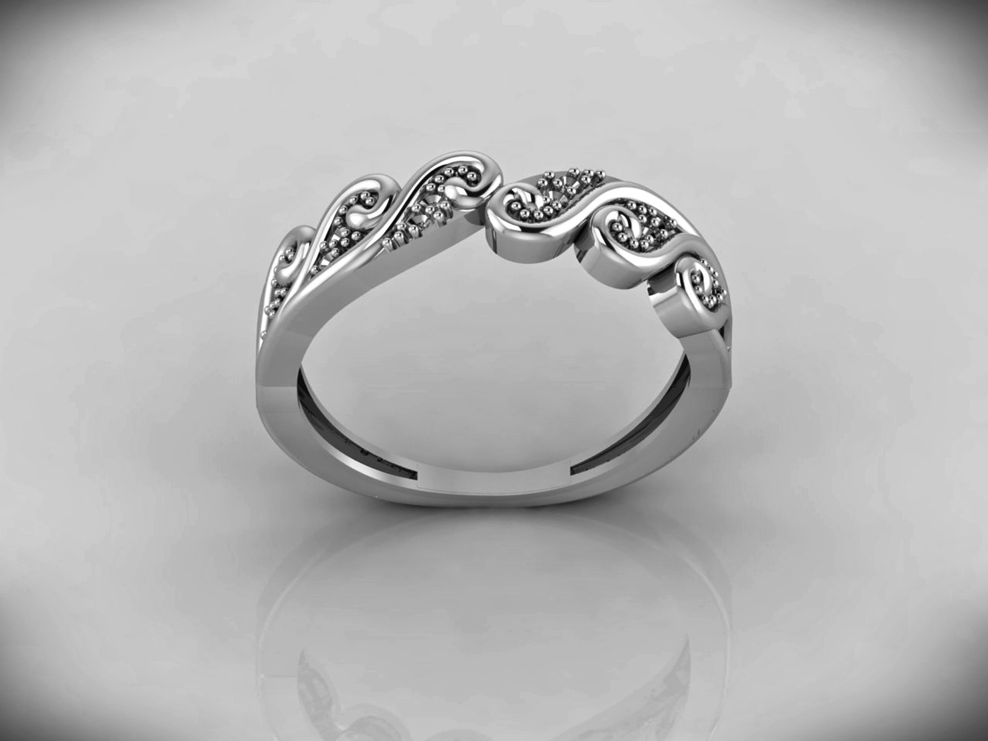 Women Ring Fancy Rings With Stone STL 3DM Render Printable 3D print model_5