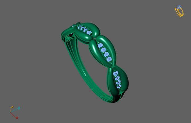 Women Ring Fancy Rings With Stone STL 3DM Render Printable 3D print model_3