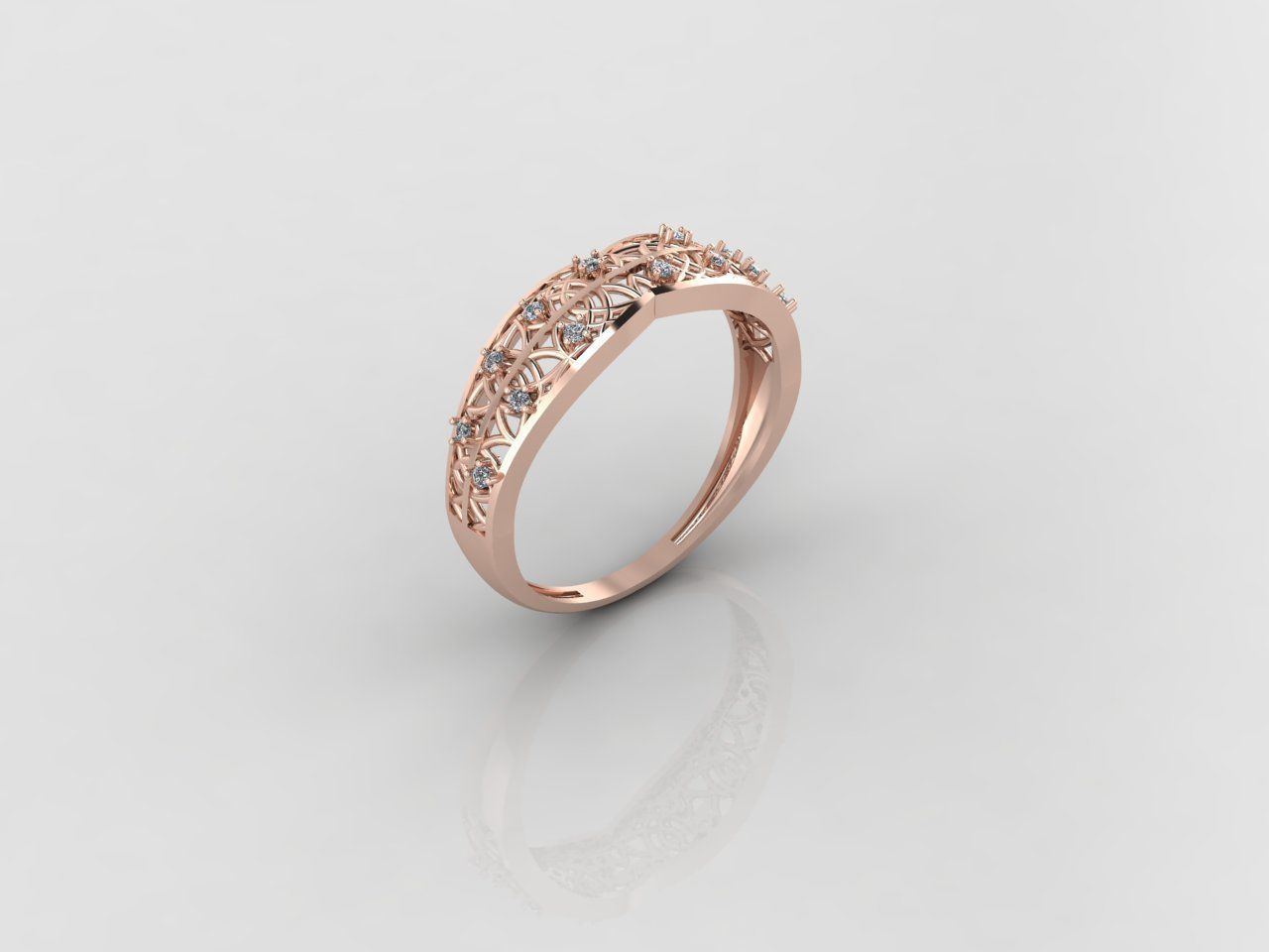 Women Ring Fancy Rings With Stone STL 3DM Render Printable 3D print model_1