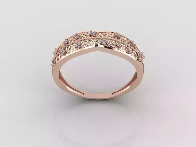 Women Ring Fancy Rings With Stone STL 3DM Render Printable 3D print model