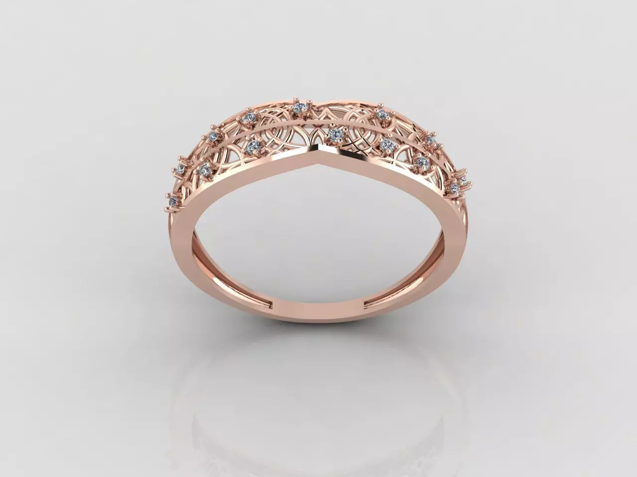 Women Ring Fancy Rings With Stone STL 3DM Render Printable 3D print model_0