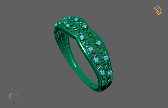 Women Ring Fancy Rings With Stone STL 3DM Render Printable 3D print model_3