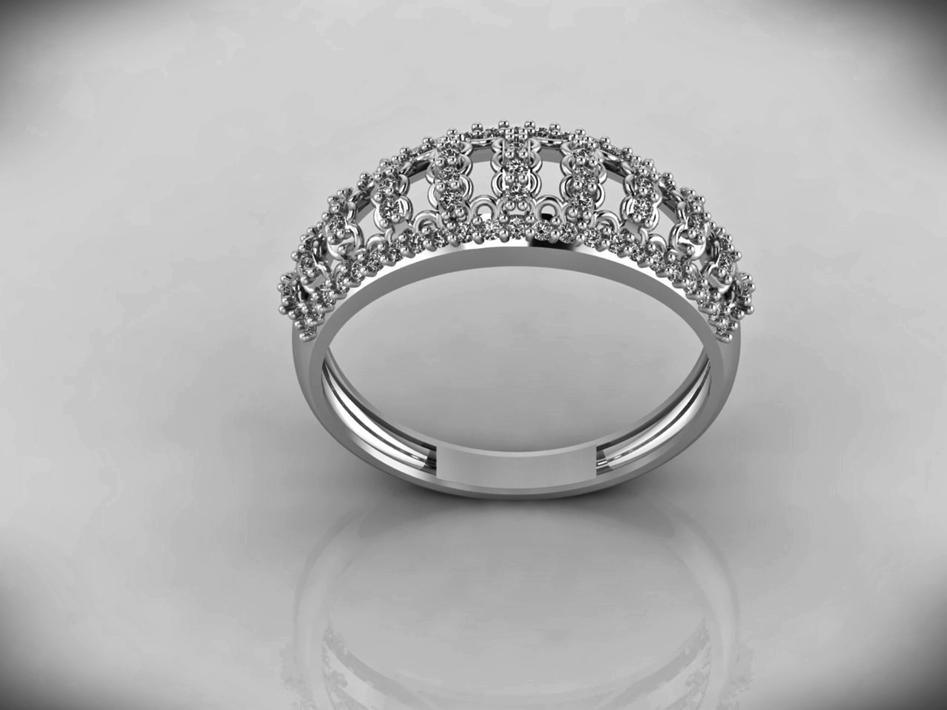 Women Ring Fancy Rings With Stone STL 3DM Render Printable 3D print model_5