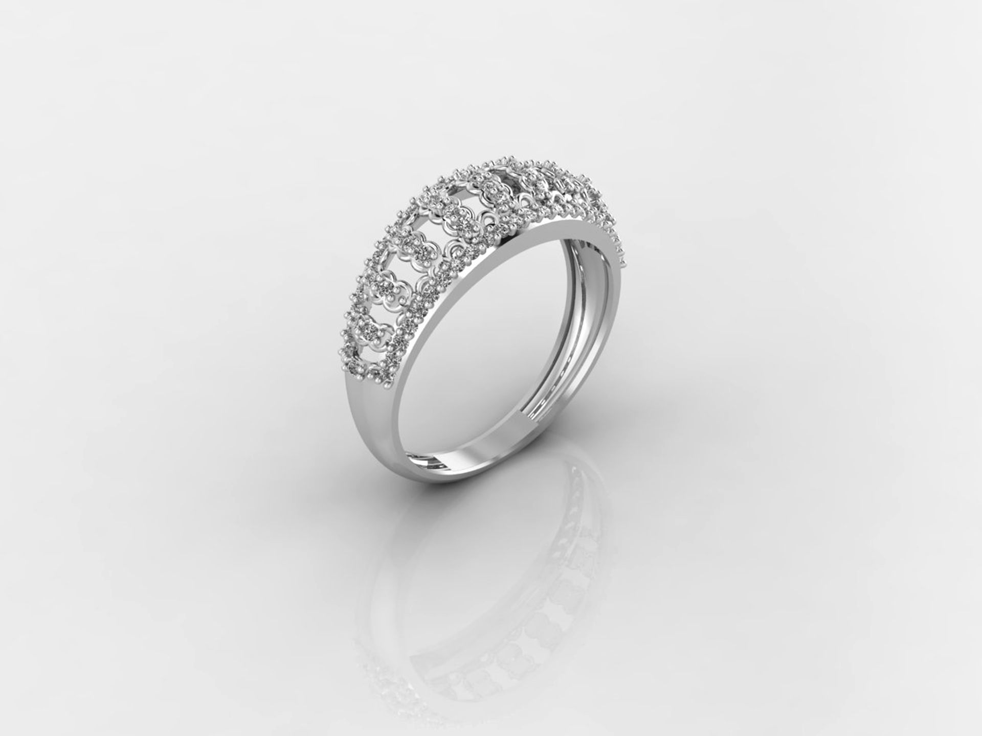 Women Ring Fancy Rings With Stone STL 3DM Render Printable 3D print model_4