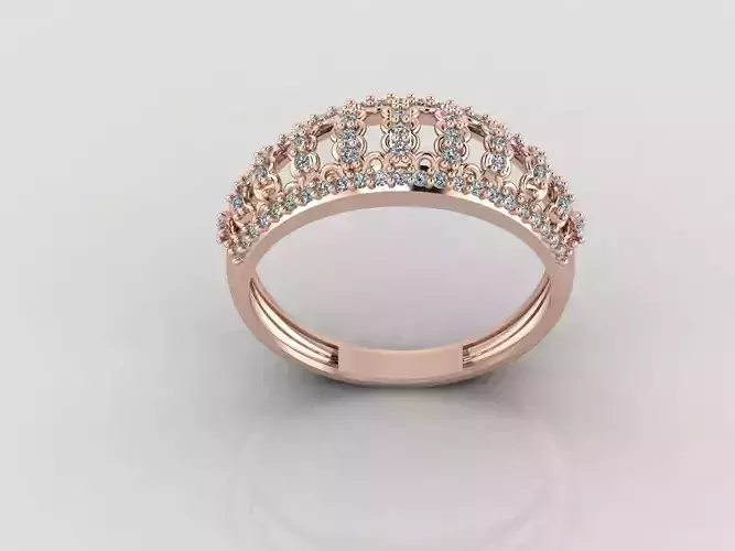 Women Ring Fancy Rings With Stone STL 3DM Render Printable 3D print model