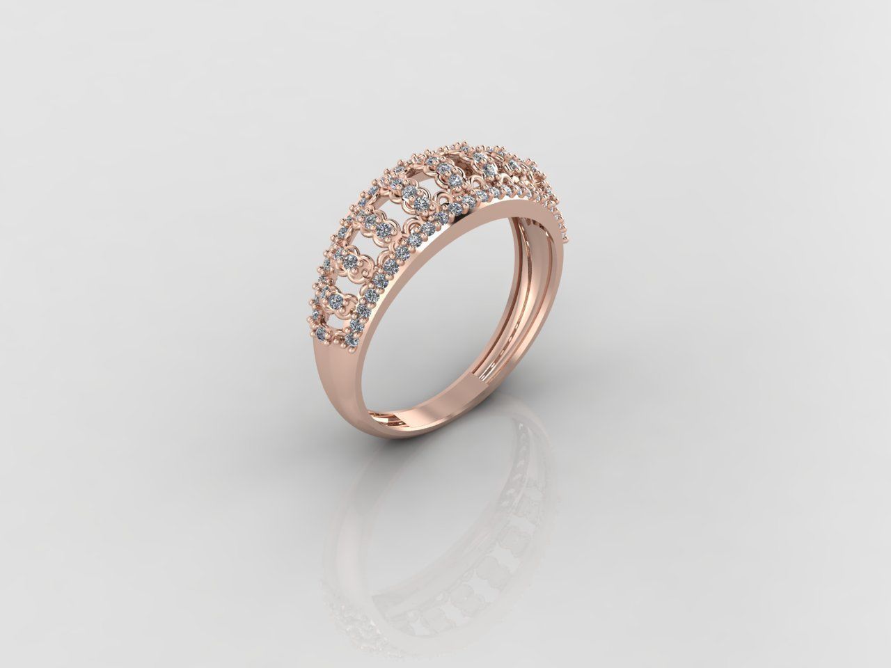 Women Ring Fancy Rings With Stone STL 3DM Render Printable 3D print model_1