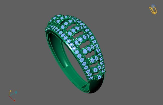 Women Ring Fancy Rings With Stone STL 3DM Render Printable 3D print model_3