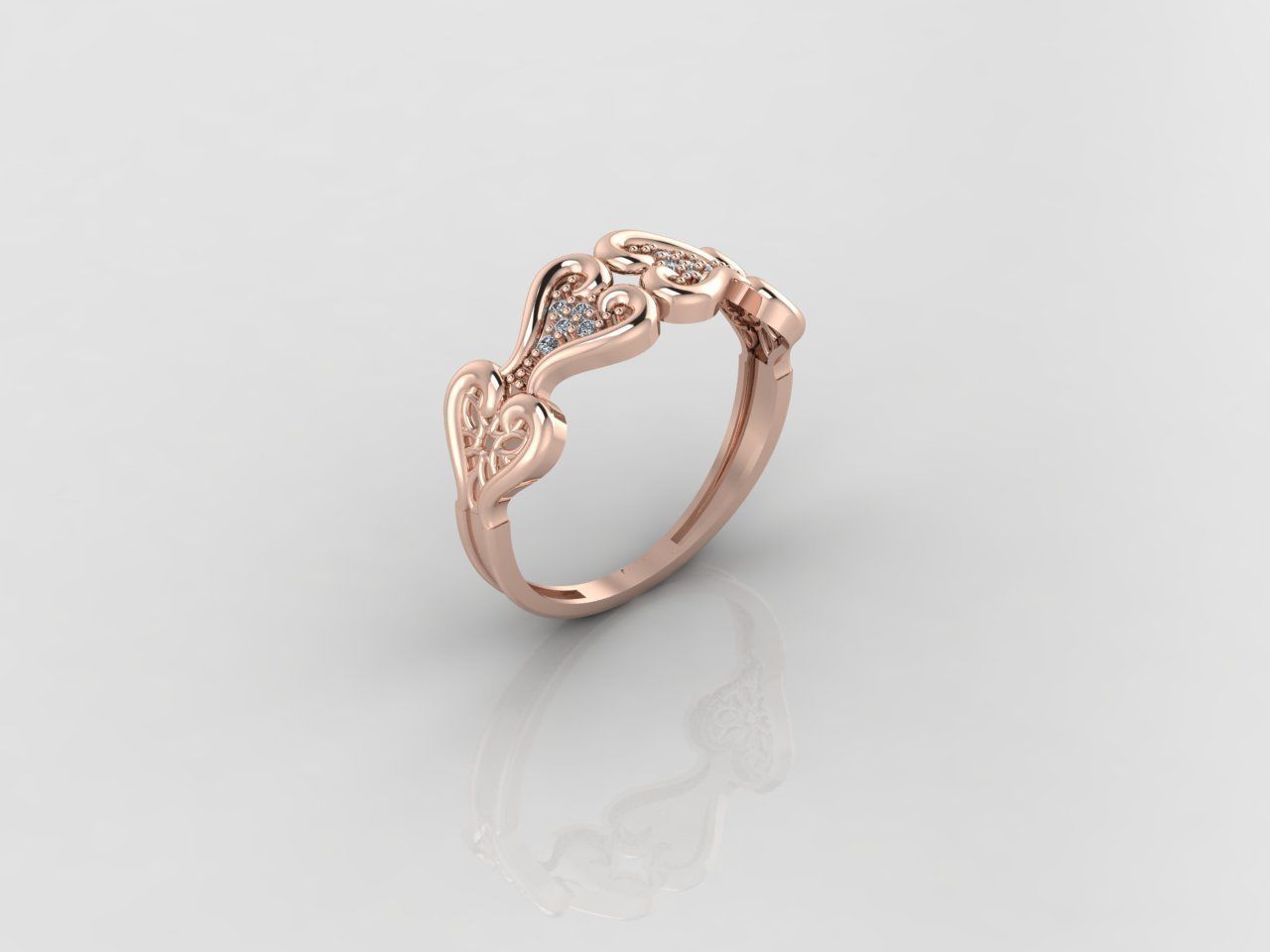 Women Ring Fancy Rings With Stone STL 3DM Render Printable 3D print model_1