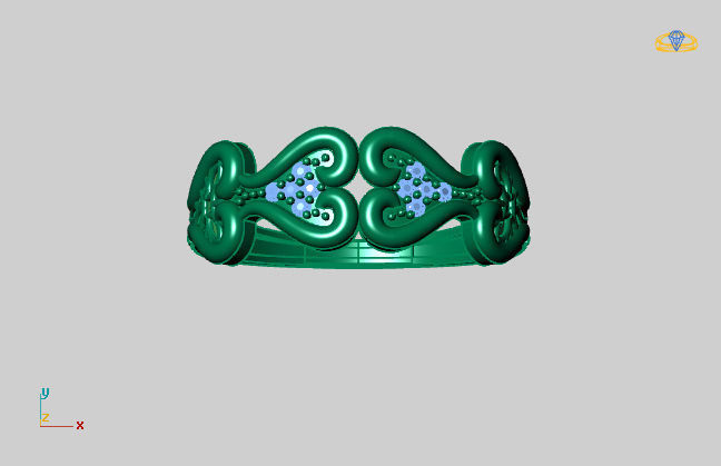 Women Ring Fancy Rings With Stone STL 3DM Render Printable 3D print model_2