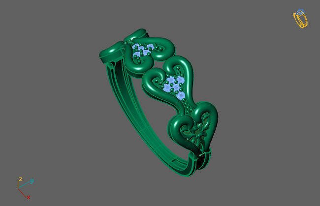 Women Ring Fancy Rings With Stone STL 3DM Render Printable 3D print model_3