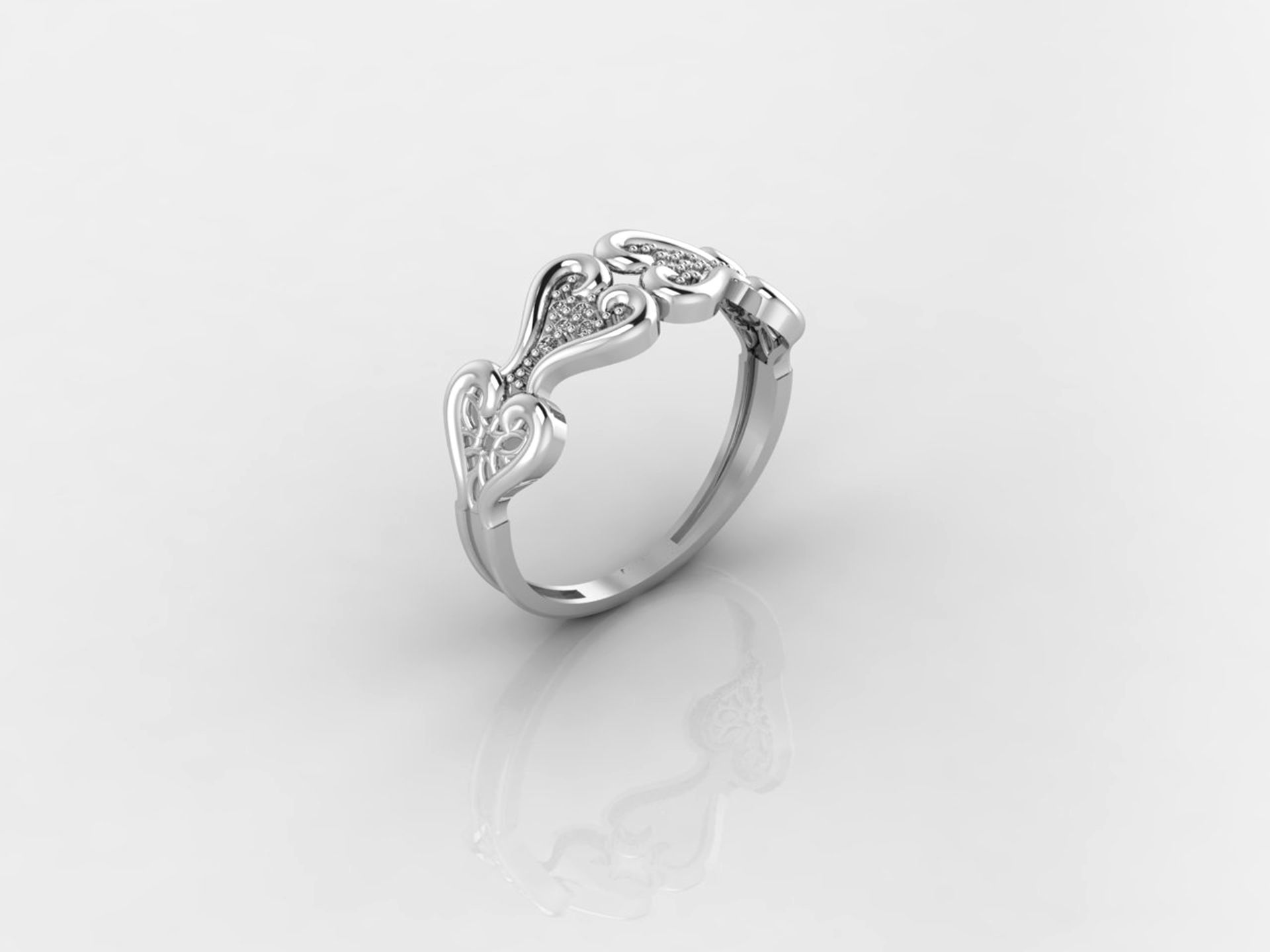 Women Ring Fancy Rings With Stone STL 3DM Render Printable 3D print model_5