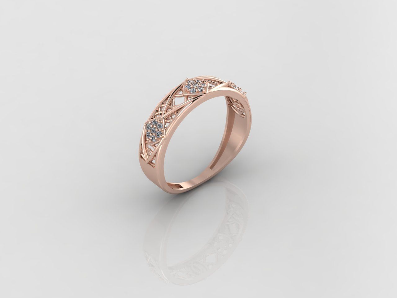 Women Ring Fancy Rings With Stone STL 3DM Render Printable 3D print model_1