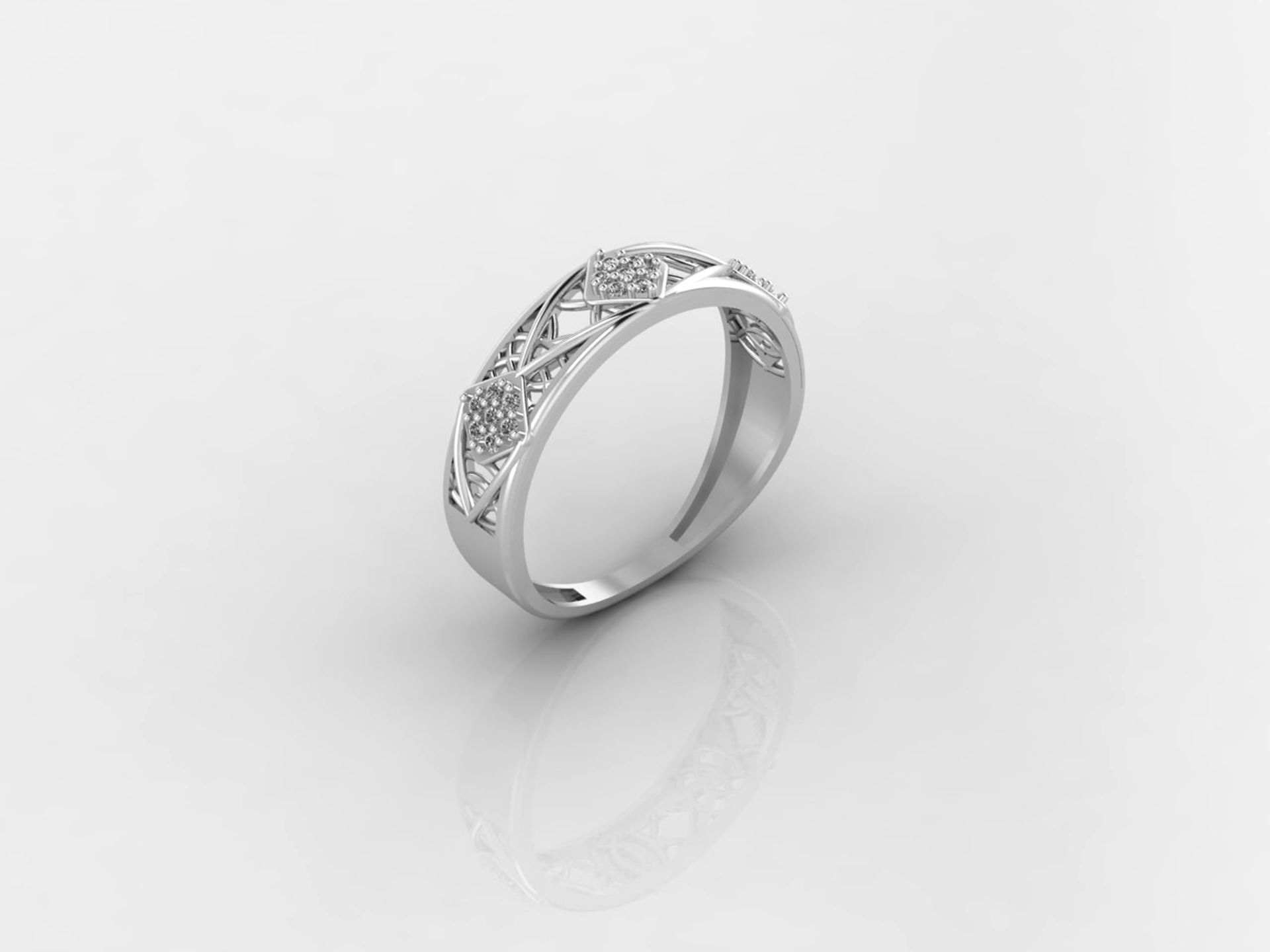 Women Ring Fancy Rings With Stone STL 3DM Render Printable 3D print model_4