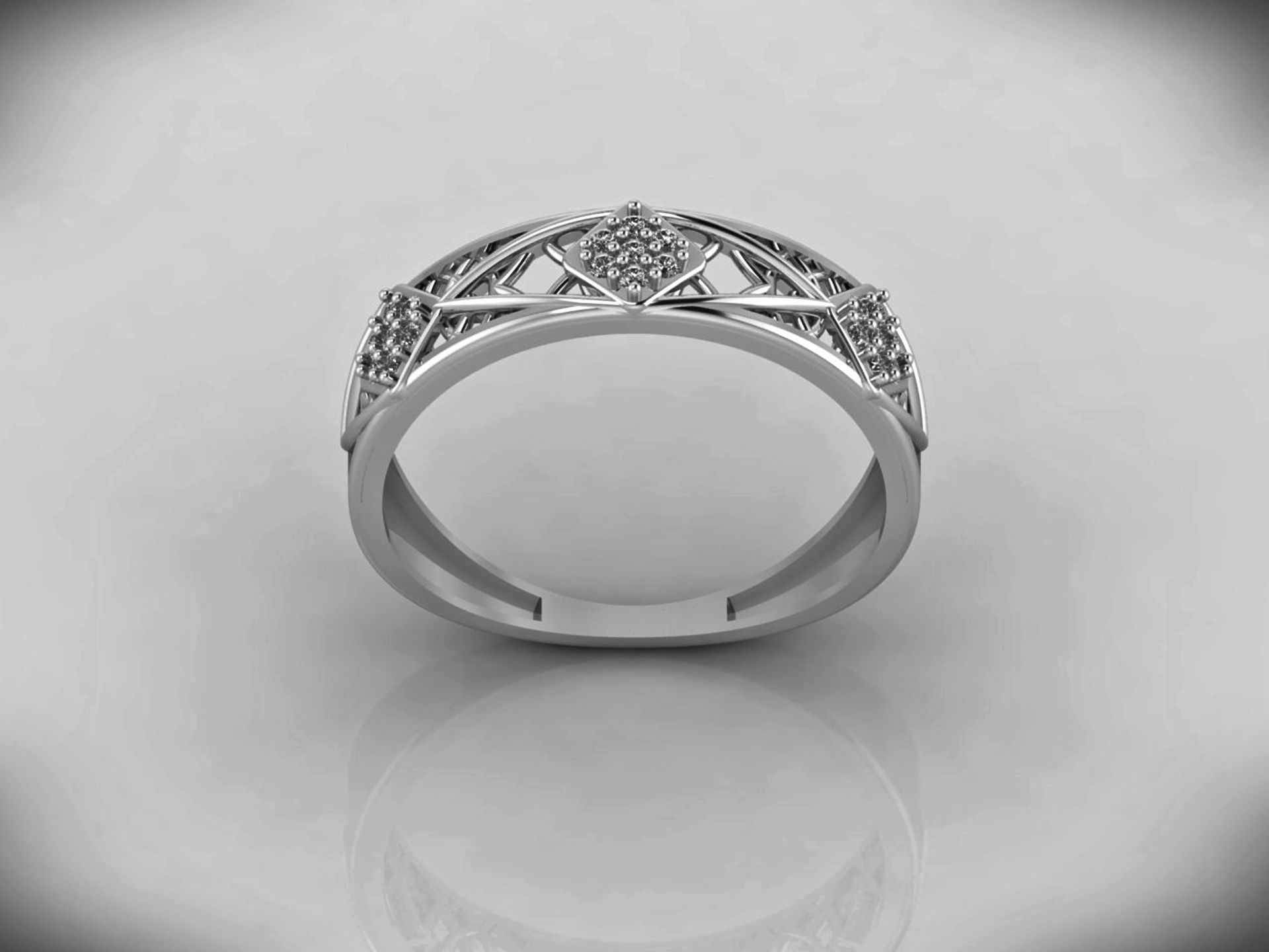 Women Ring Fancy Rings With Stone STL 3DM Render Printable 3D print model_5