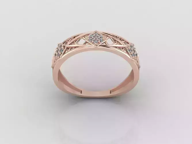 Women Ring Fancy Rings With Stone STL 3DM Render Printable 3D print model