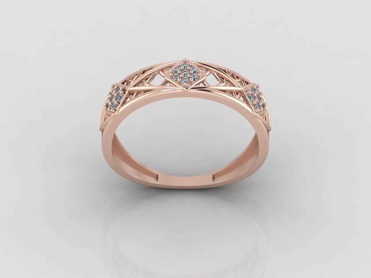 Women Ring Fancy Rings With Stone STL 3DM Render Printable 3D print model_0