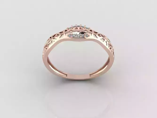 Women Ring Fancy Rings With Stone STL 3DM Render Printable